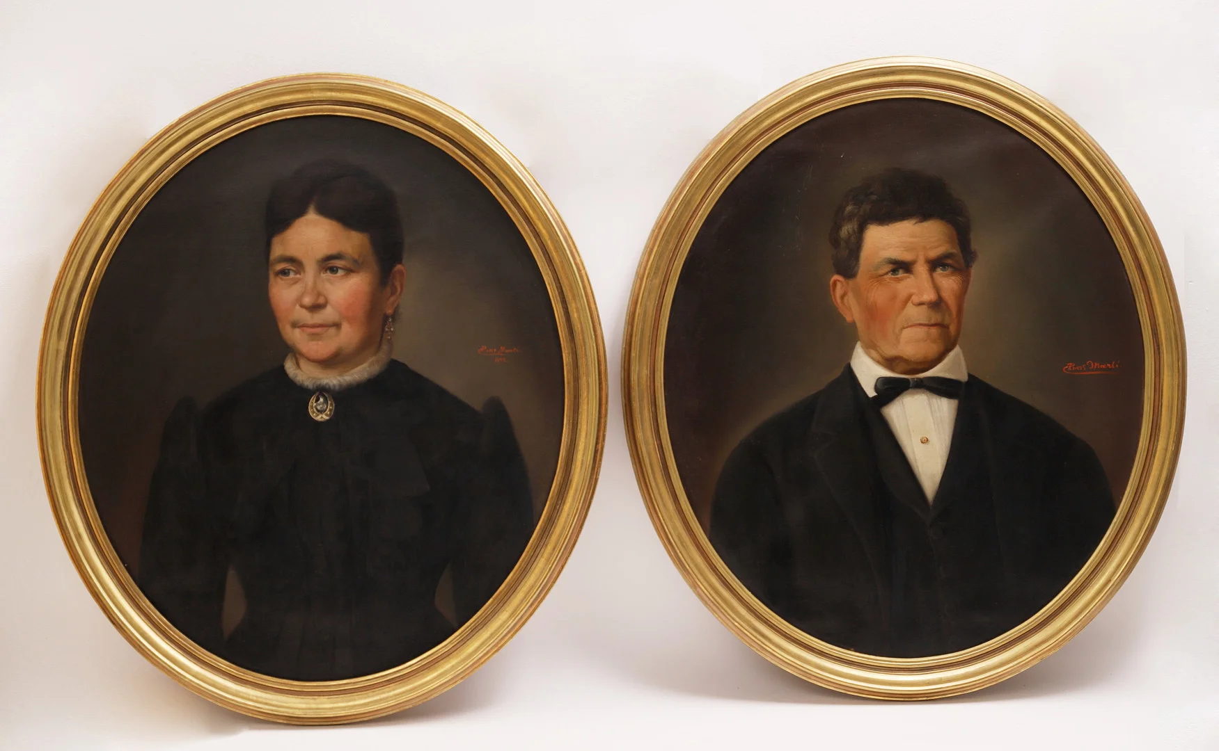 JAUME PONS MARTÍ (BARCELONA, 1855-GIRONA 1931). PAREJA DE RETRATOS, óleo sobre lienzo, firmado Pons Martí. — Paintings — Barcelona Auctions