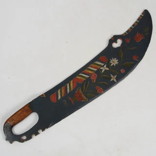 SKÄKTKNIV, allmoge, daterad 1706.