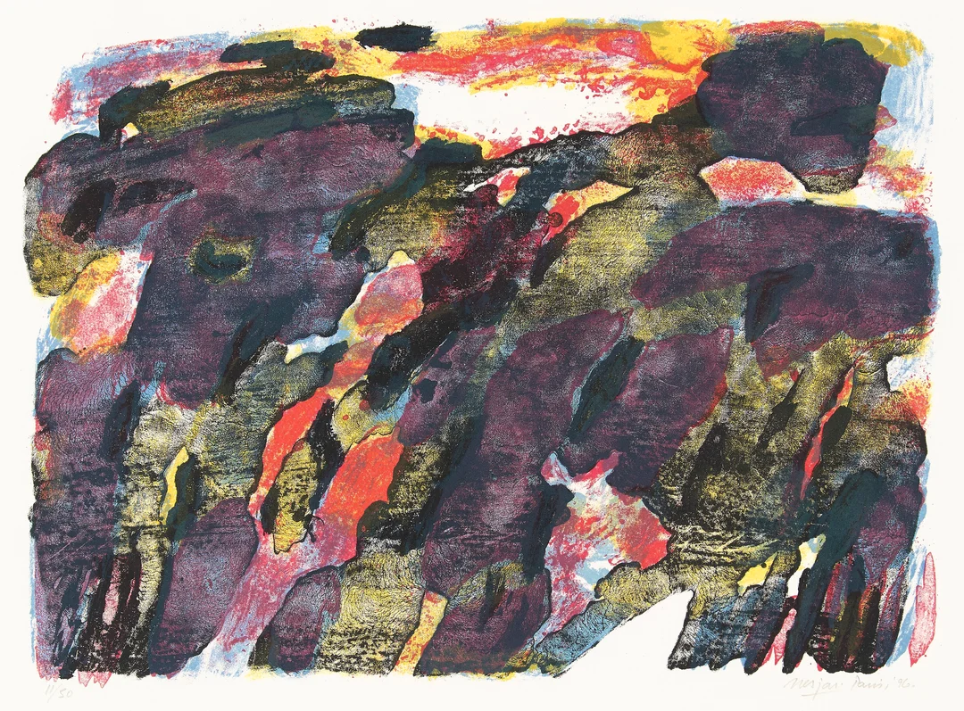 Nesjar, Carl — "Ild og hav II" 1996 — Kunst/Grafikk — Blomqvist