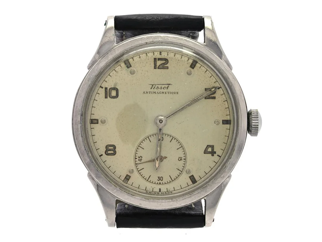 Armbandsur Tissot Antimagnetique 35mm stål manuell, liten sekundvisare, läderband — Klockor/Antima — Kaplans
