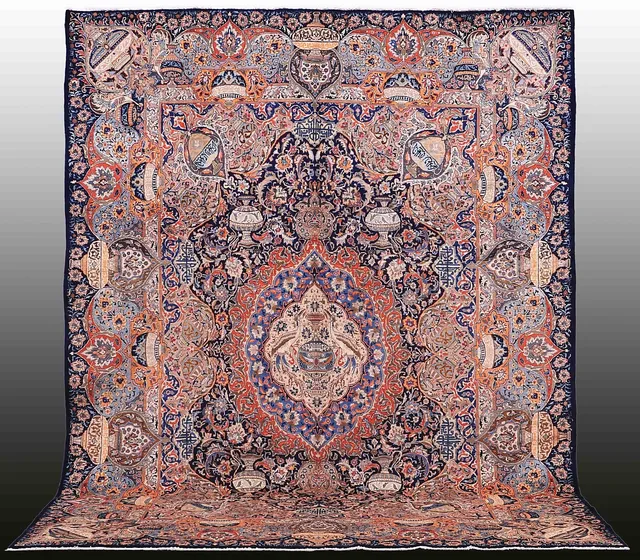 MATTA, Persisk, figural Kashmar, (fine), 380 x 296 cm.