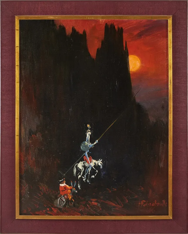 JERZY POTRZEBOWSKI 1921-1974). Don Quijote, olja på duk.