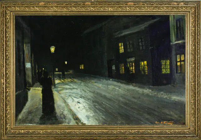 Grønmyra, Oscar — "En vinterkveld, Møllergaten, overskyet"