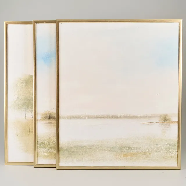 INGE PETTERSSON. Oljemålning, Triptyk, signerad, landskap.