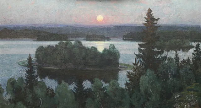 ELIS ÅSLUND. olja på duk, signerad.