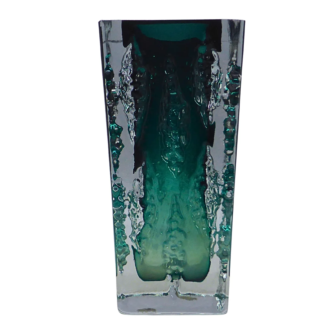 INGRID GLASHÜTTE KURT WOKAN BLOCKVASE. — Art glass — Auktionshaus Stuber's Hammerschlag