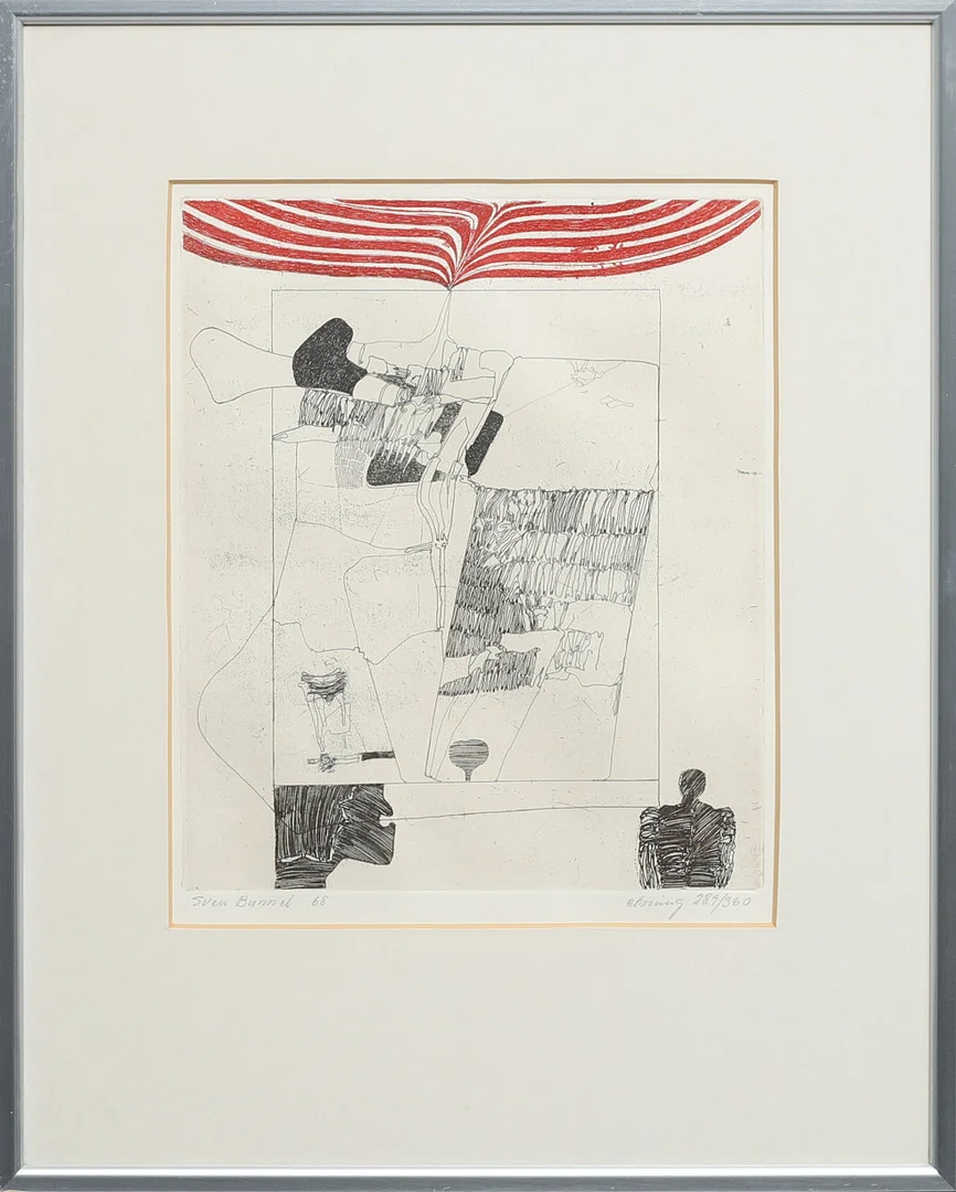 SVEN BUNNEL. 2 stycken, färgetsningar, signerad och numrerade 290/360 respektive 289/360. — Engravings & Prints — Göteborgs Auktionsverk