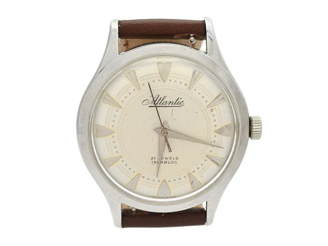 ATLANTIC, herrur, 36 mm, Cal AS 1430, Boett nr. 133541, stål, manuell, plexiglas, skadad urtavla, läderband, ca 1950.
