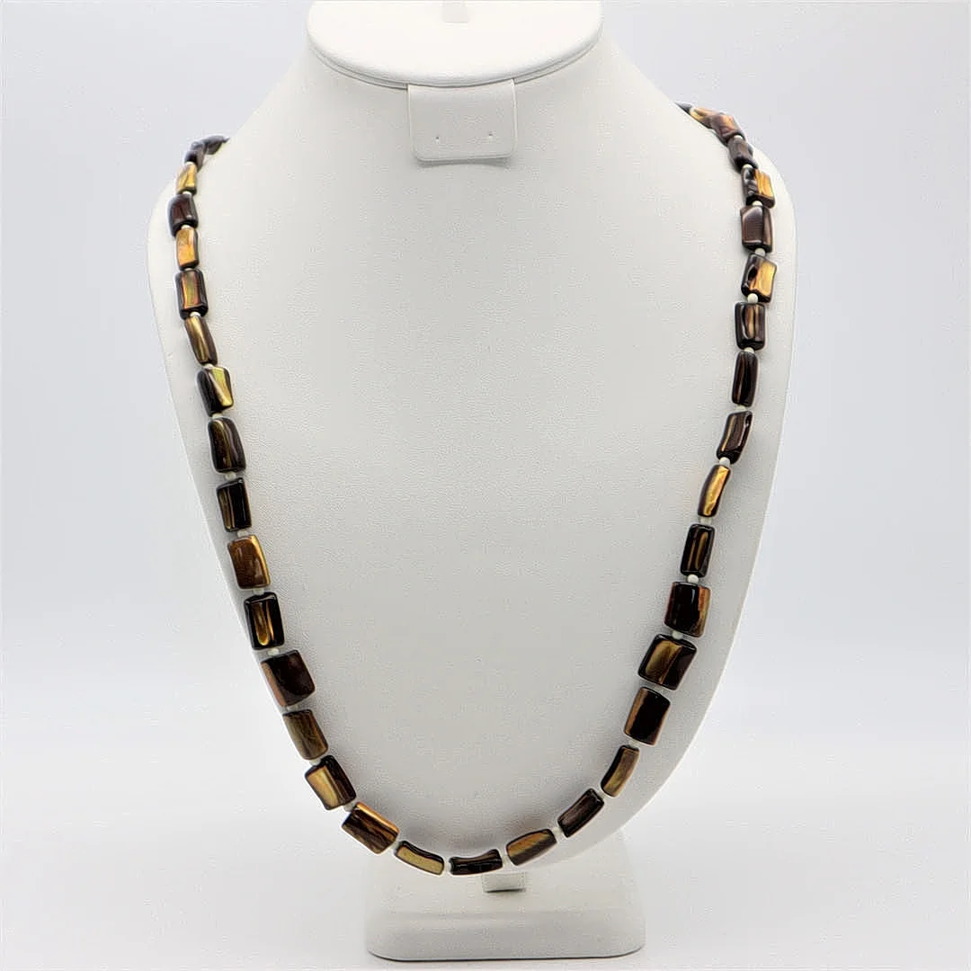 MURANO GLAS COLLIER MIT PERLMUTT SCHIMMER, CA. 78CM, VINTAGE. — Necklace — Kunst- und Auktionshaus Kleinhenz