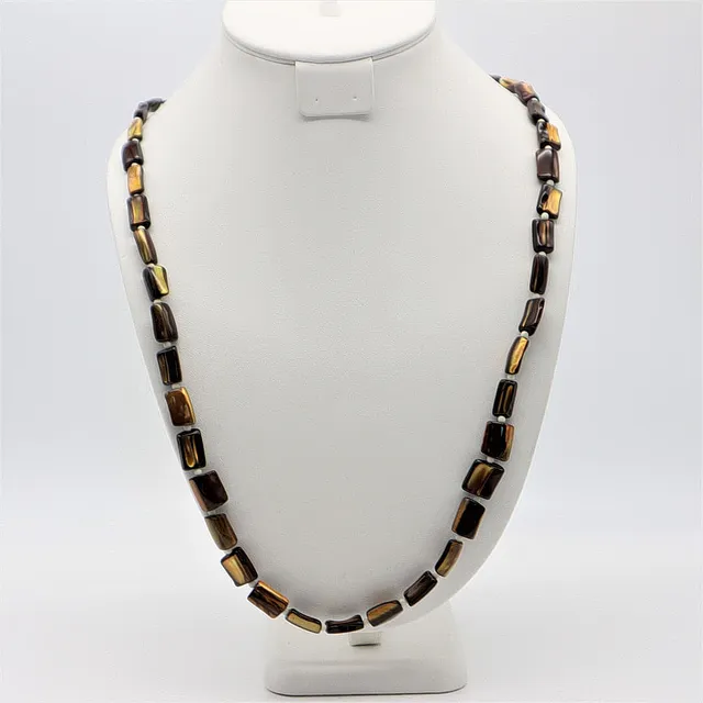 MURANO GLAS COLLIER MIT PERLMUTT SCHIMMER, CA. 78CM, VINTAGE.