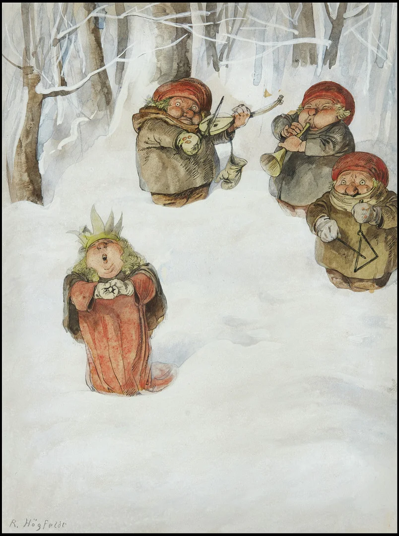 ROBERT HÖGFELDT (1894-1986) Sångerska med frusen orkester, signerad ’R. Högfeldt’, akvarell. — Paintings — Crafoord Auktioner Stockholm