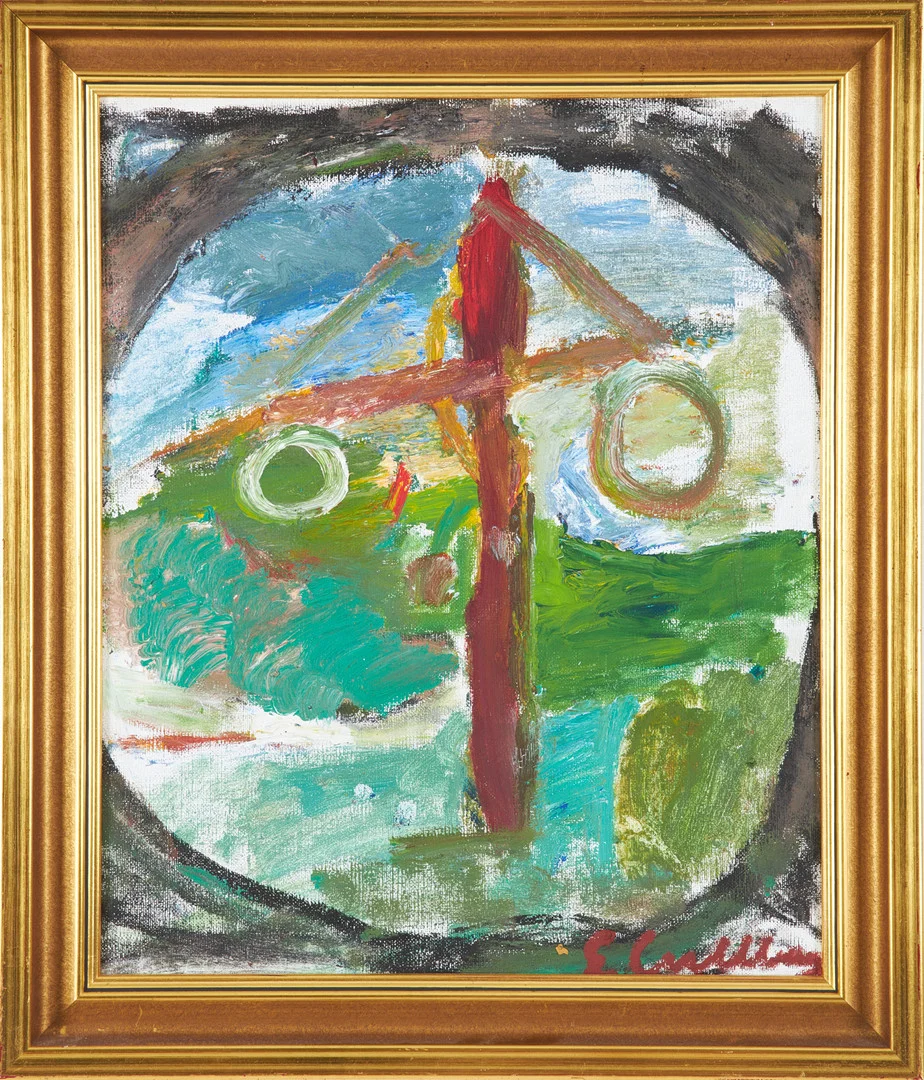 ERLAND CULLBERG. Midsommar, olja på duk, signerad. — Paintings — Stockholms Auktionsverk Sickla