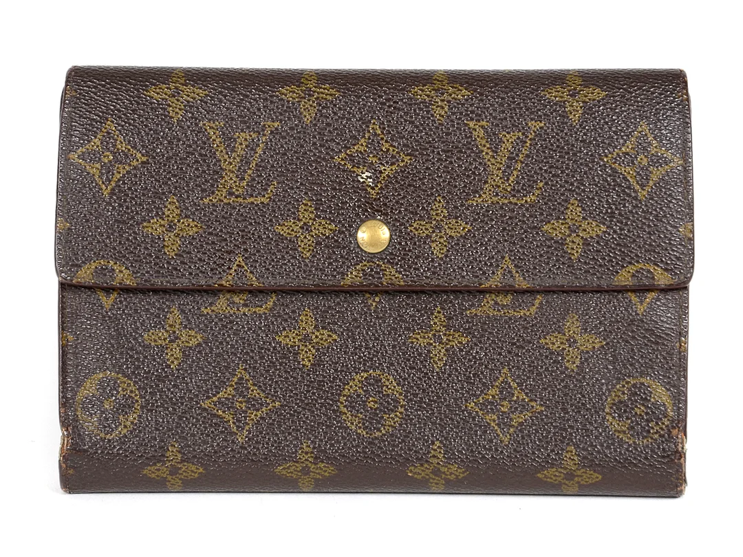 PLÅNBOK, LOUIS VUITTON, vintage, reseplånbok, mynt,sedel, 8 st kontokortsfack, slitage. — Accessoarer/Plånböcker — Kaplans
