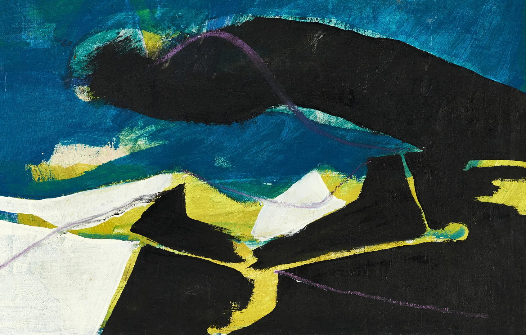 GUNNAR JOHNSSON (1917-2000): Abstarkt komposition, olja på duk. — Paintings — Crafoord Auktioner Stockholm