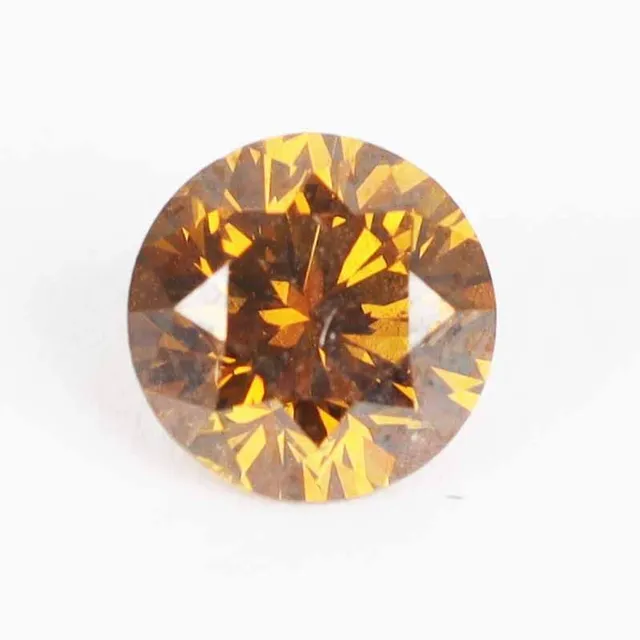 An unmounted brilliant-cut diamond 0.58 ct. Fancy deep orange brown, natural colour.
