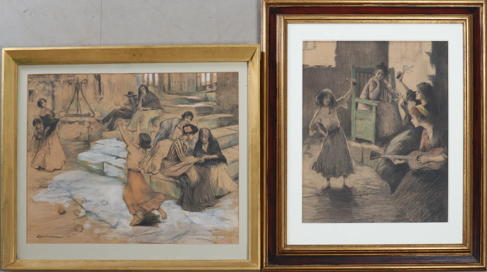 ALLAN ÖSTERLIND. blandteknik, signerade , ett par. — Paintings — Södermanlands Auktionsverk
