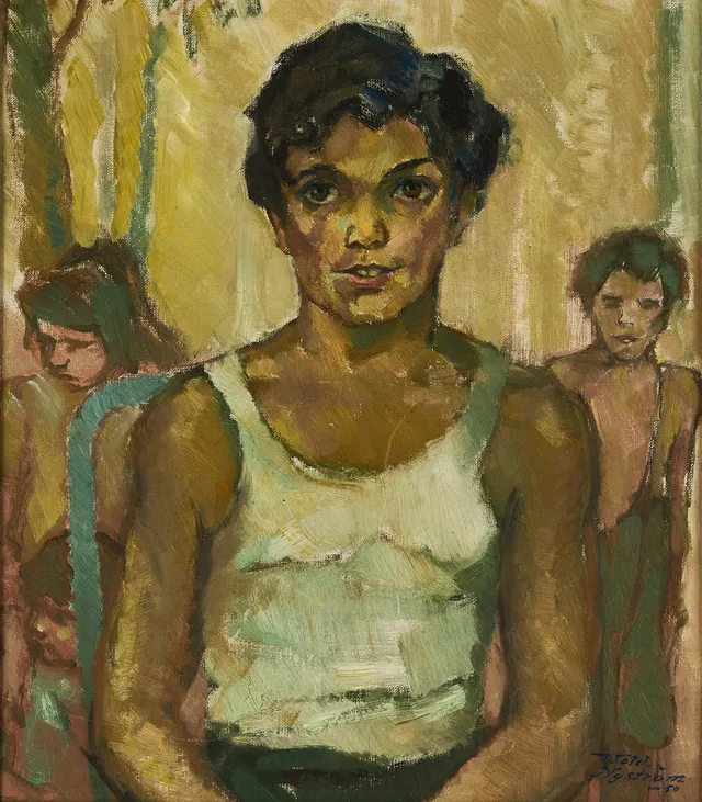 WALDEMAR NYSTRÖM (1903-1957). Porträtt av en pojke, signerad och daterad Wald. Nyström -50, olja på duk.
