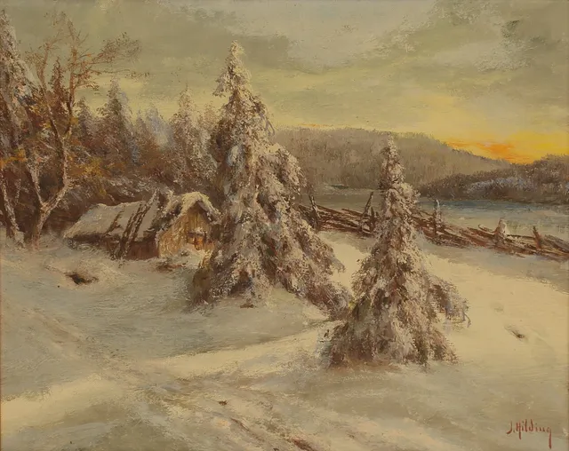 JOHAN HILDING HÄGLEBY. Olja på pannå, signerad.