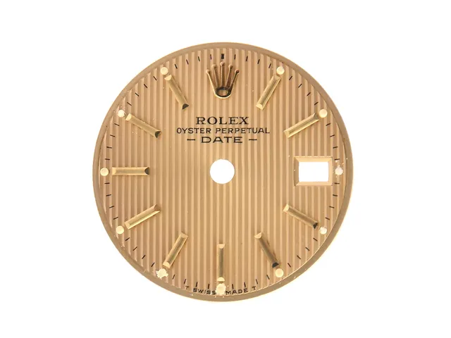URTAVLA, till Rolex OP Datejust damur, champagne, tapestry, skadad (8/10), visare, passar Ref nr. 69173 och 69178.