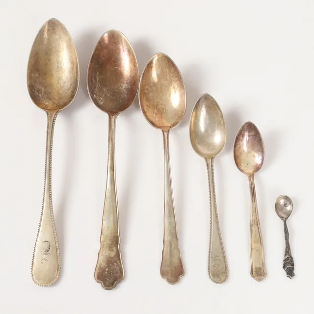 SKEDAR M. M., 6 stycken, silver, bl. a. Wilkens, Tyskland.