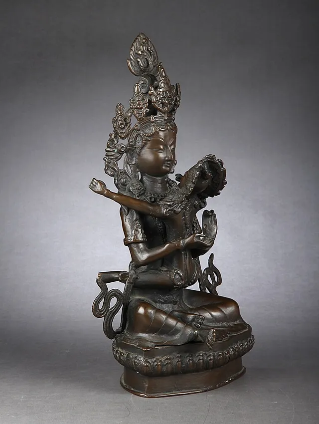 Orientalsk figur af bronze, Tibet eller Nepal