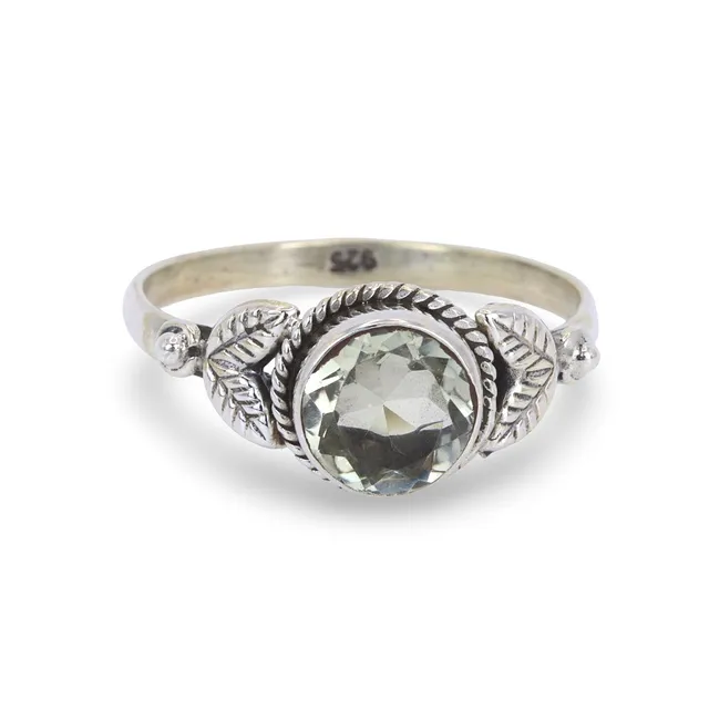 CITRINE SILVER RING.