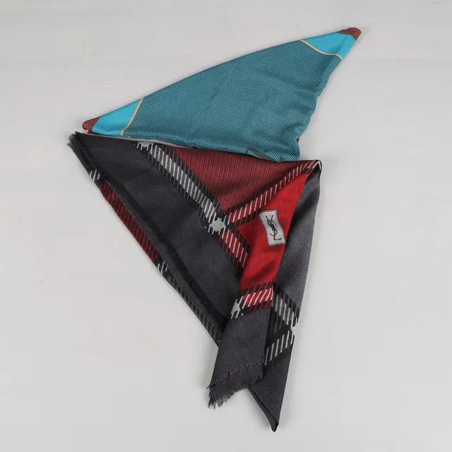 YVES SAINT LAURENT, scarf och sjal, siden respektive ull & siden.