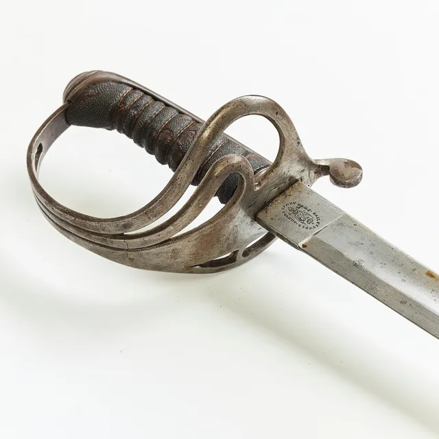 SABEL, spansk, för lätt kavalleri, med stålbalja, 1800-tal.