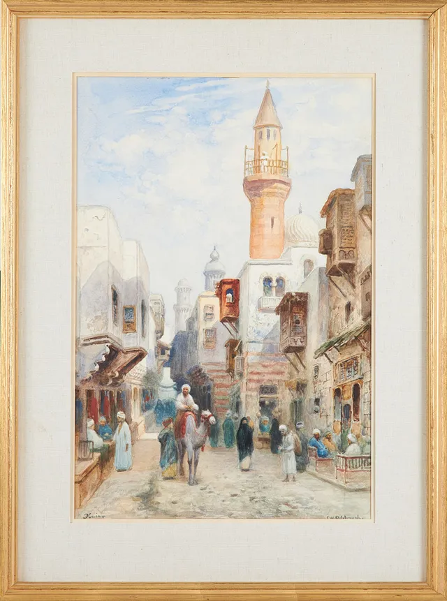 FRANS WILHELM ODELMARK. Akvarell, "Kairo", signerad.