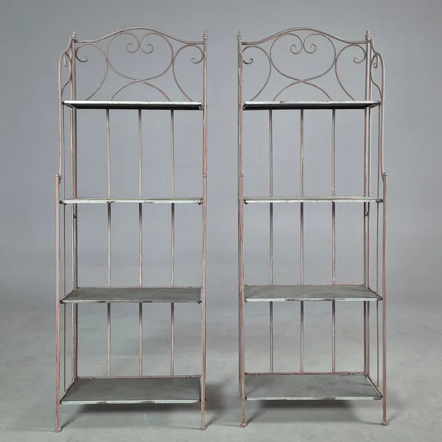 GARDEN ETAGERES, A PAIR.