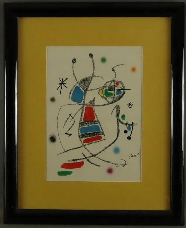 - MIRÓ, JOAN. - Farblithografie, Blatt aus der Suite "Maravillas con Variaciones Acrósticas en el Jardin de Miro".