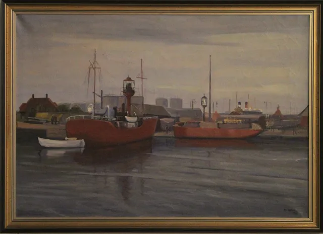 HJALMAR LARSSON. OLJA PÅ DUK, signerad.