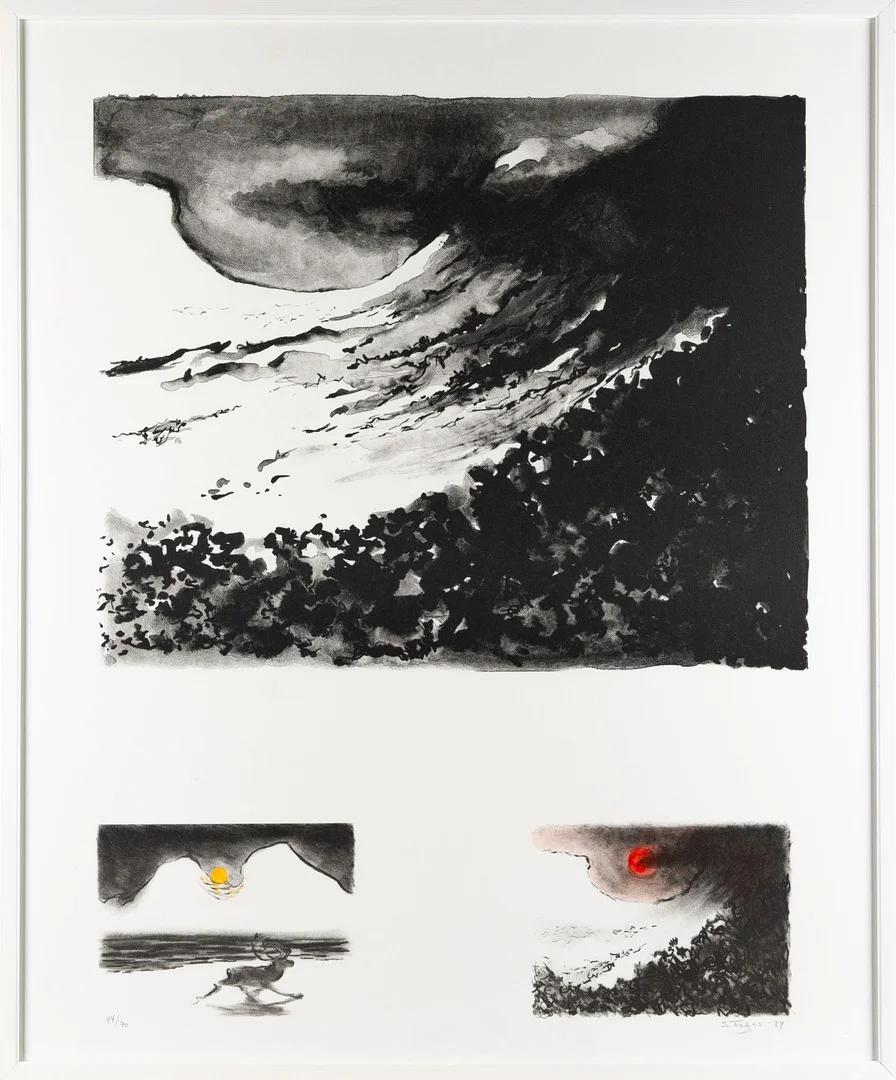 SIXTEN FAGER. Litografi, Kollage, Numrerad 44/70, Signerad S Fager 84. — Engravings & Prints — Norrlands Auktionsverk