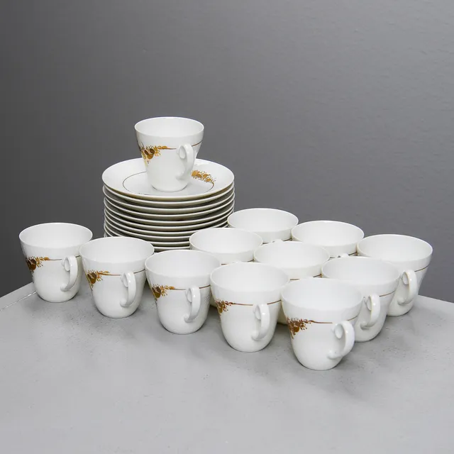 BJÖRN WIINBLAD. Mockakoppar med underfat, 12 st, Rosenthal, Tyskland.