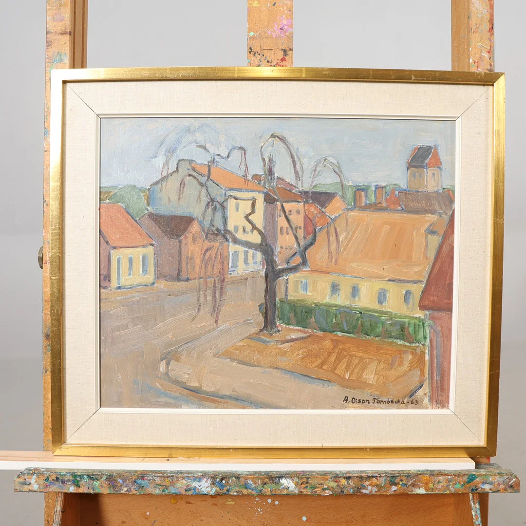 ANNA OLSON TORNBACKA. OLJA PÅ PANNÅ, signerad. — Paintings — Höörs Auktionshall