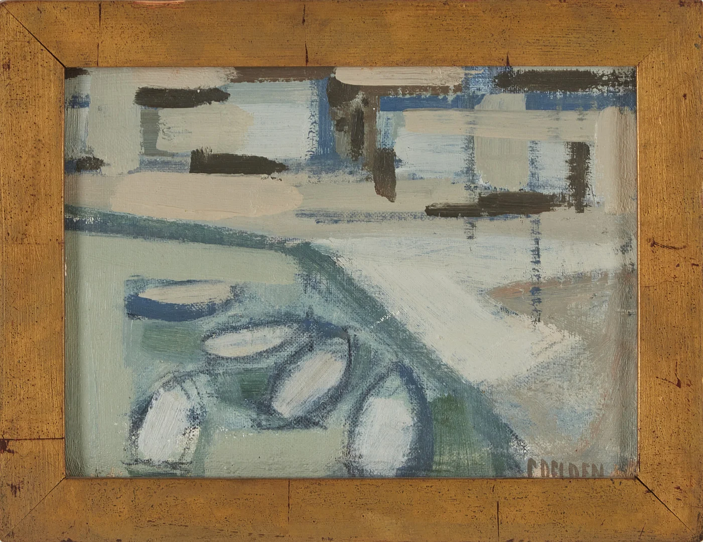 CARL DELDEN. Båthamn, oljemålning på pannå, signerad C Delden. — Paintings — Stockholms Auktionsverk Magasin 5