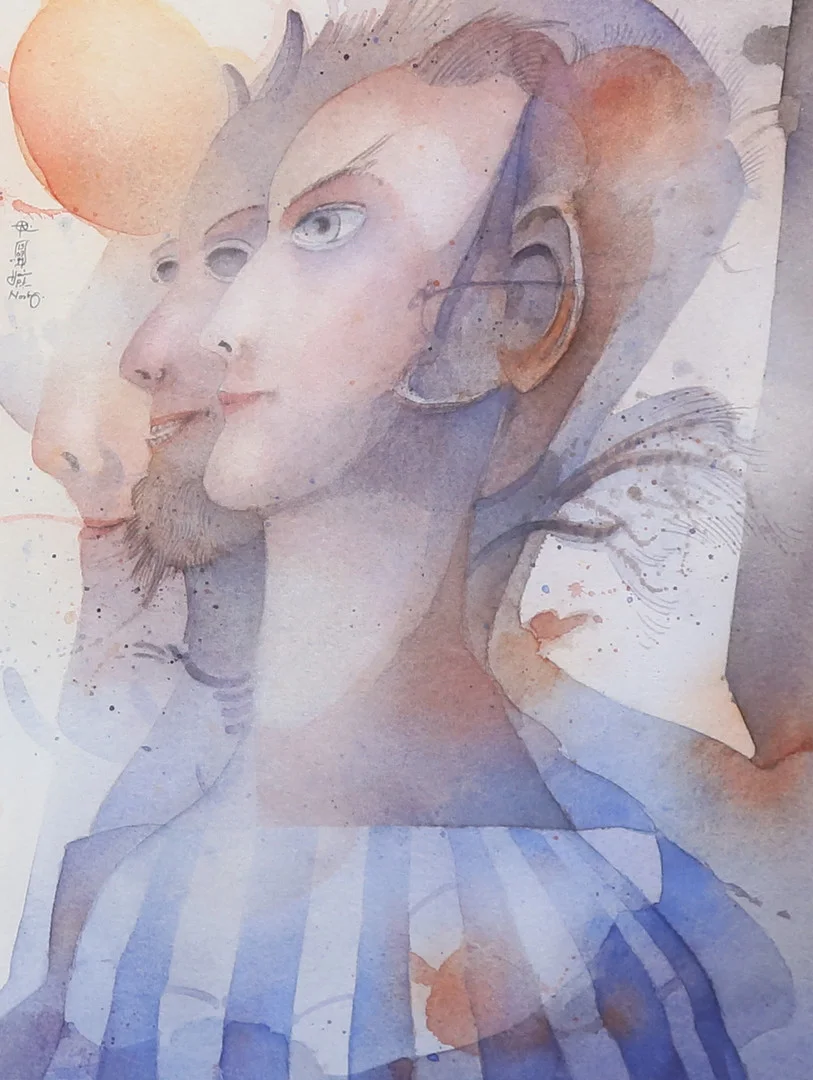 HEINER PETER NORBERG. Akvarell, "Skådespelaren", signerad. — Paintings — Gomér & Andersson Linköping