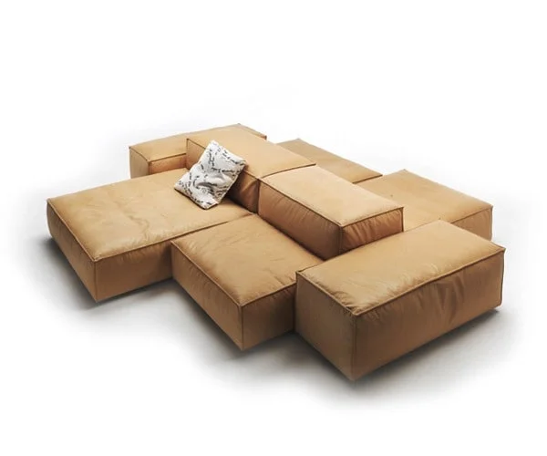 Piero Lissoni. Living Divani, Extrasoft in harness leather — Furniture/Lounge suites, sofas — Lauritz