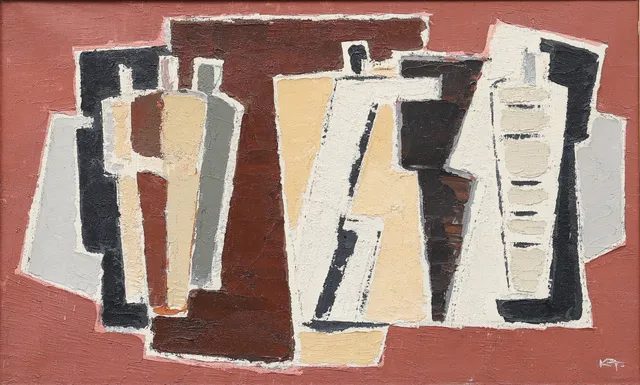 KARL EINAR ANDERSSON (1925-1975). Lazarus uppväckelse, olja på duk, monogramsignerad.