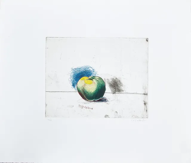 PÄR GUNNAR THELANDER. Äpple, färgetsning, signerad numrerad 19/150.