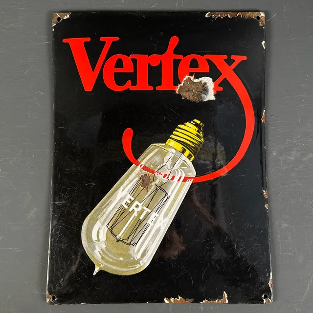 VERTEX, emaljskylt, 1930/40-tal.