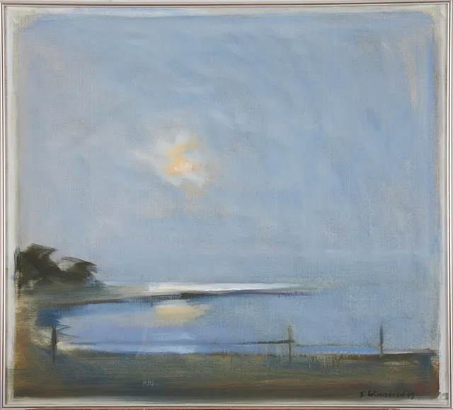STIG WINNERSKOG. ''Afton vid havet'', olja på duk, signerad.