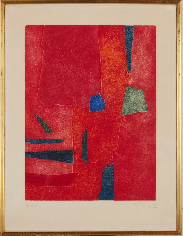 GUSTAVE SINGIER (1909-1984). Komposition, färgetsning, signerad, 41/120.
