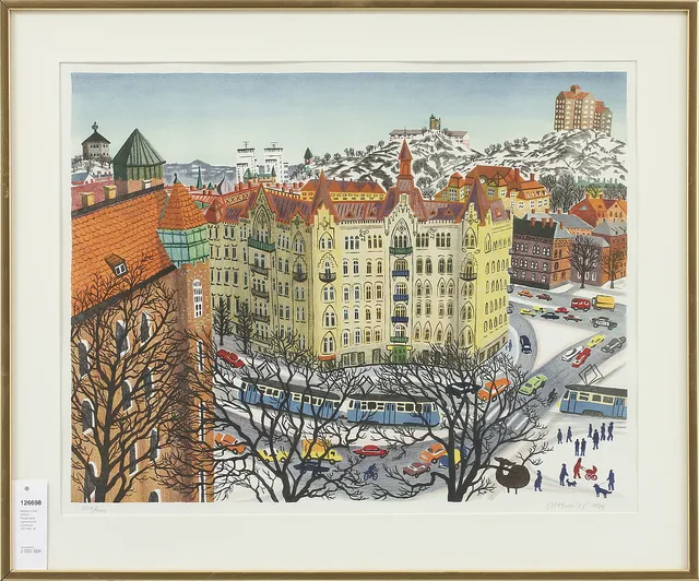 MONA HUSS WALIN. Färglitografi, signerad och numrerad 307/400.