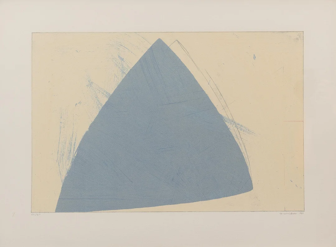 LARS GÖSTA LUNDBERG. Komposition, litografi nr 59/75, signerad. — Engravings & Prints — Garpenhus Auktioner