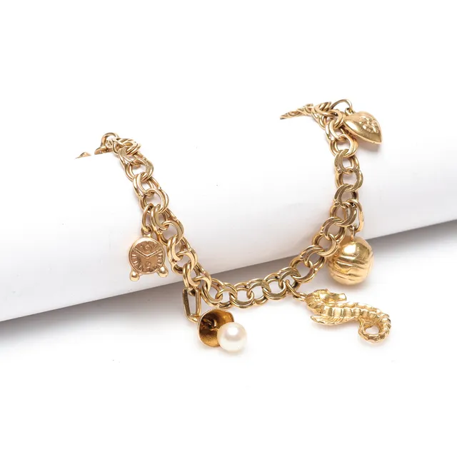 BERLOCKARMBAND, bismarck, 18k guld, vikt ca 15 gram.