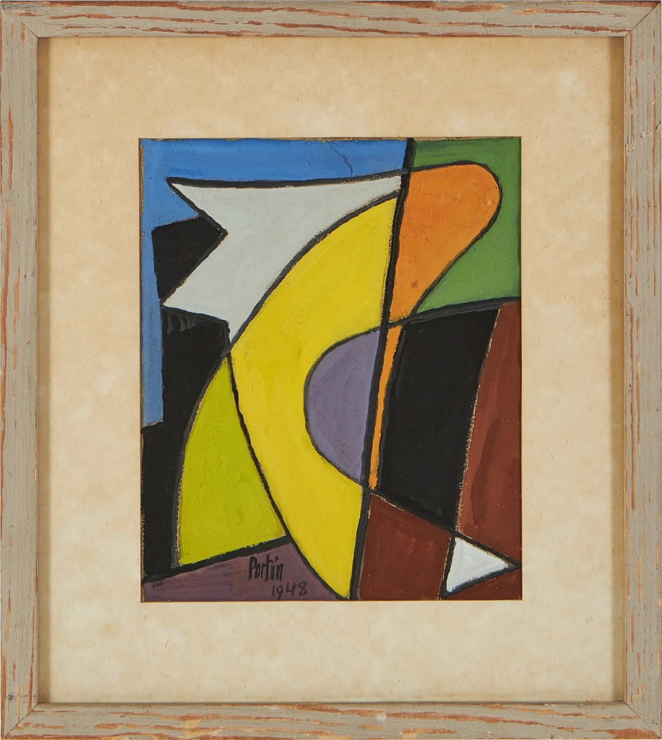 CHARLES PORTIN (1889-1980). "Gult huvudelement", gouache. — Paintings — Stockholms Auktionsverk Magasin 5