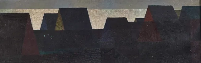SVEN JONSON. "Dröjande dager", olja på duk, signerad.