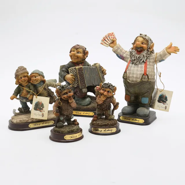 ROLF LIDBERG. Figuriner, 5 st, troll, konstmassa, RBA.