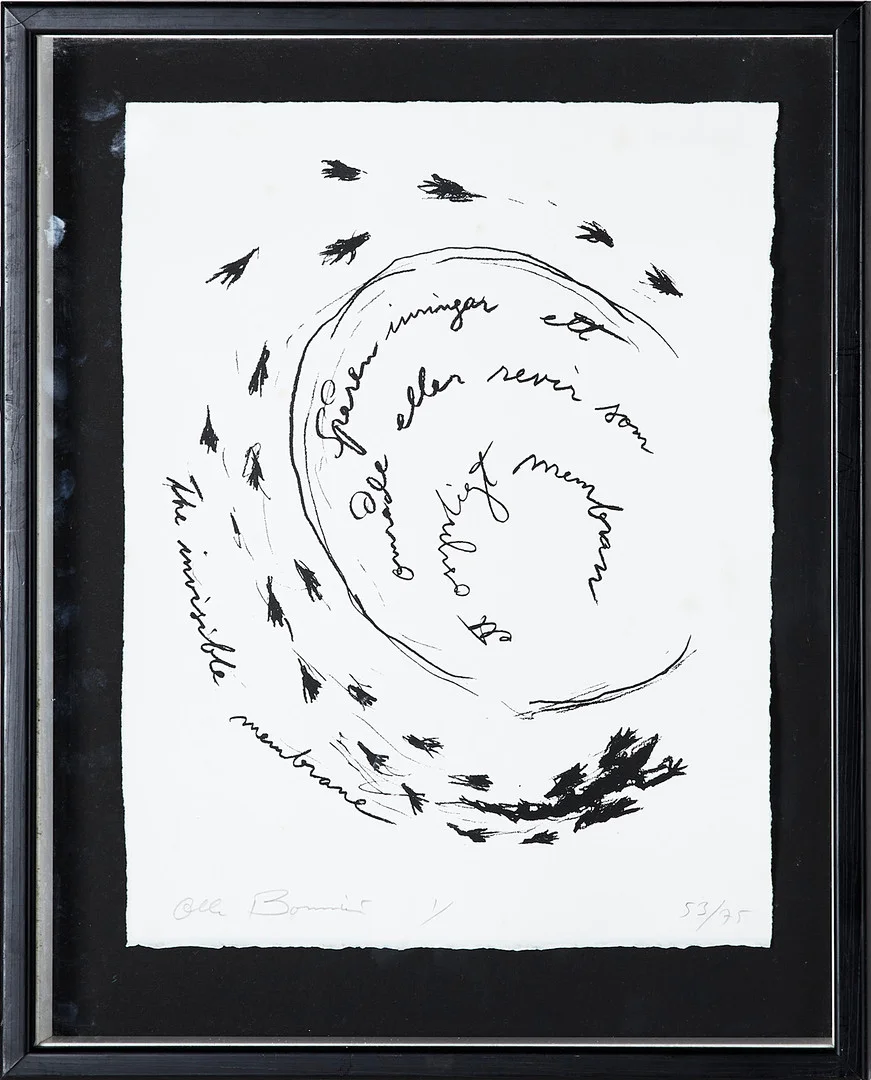 OLLE BONNIÉR (1925-2016):. Komposition, signerad samt numrerad 53/75, litografi. — Engravings & Prints — Stockholms Auktionsverk Sickla